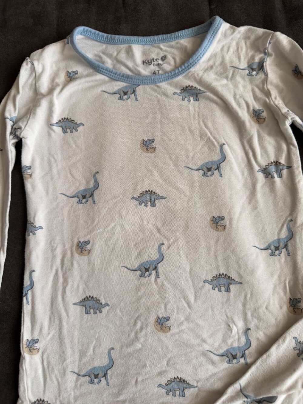 Kyte Baby 4T Dinosaur Print Pajama Set Bamboo Blend Long Sleeve Top & Pants Snug - Picture 2 of 7